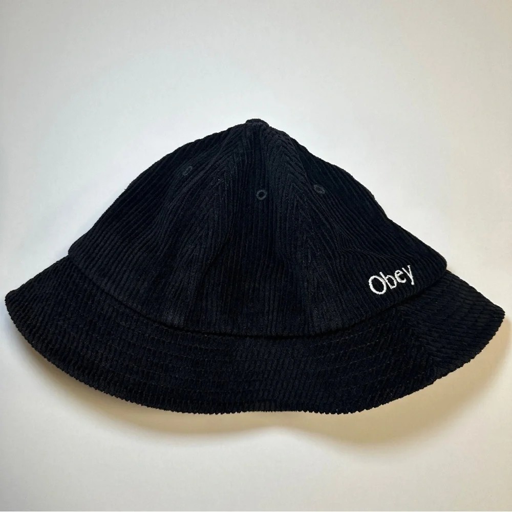 Obey Black Corduroy Bucket Hat New